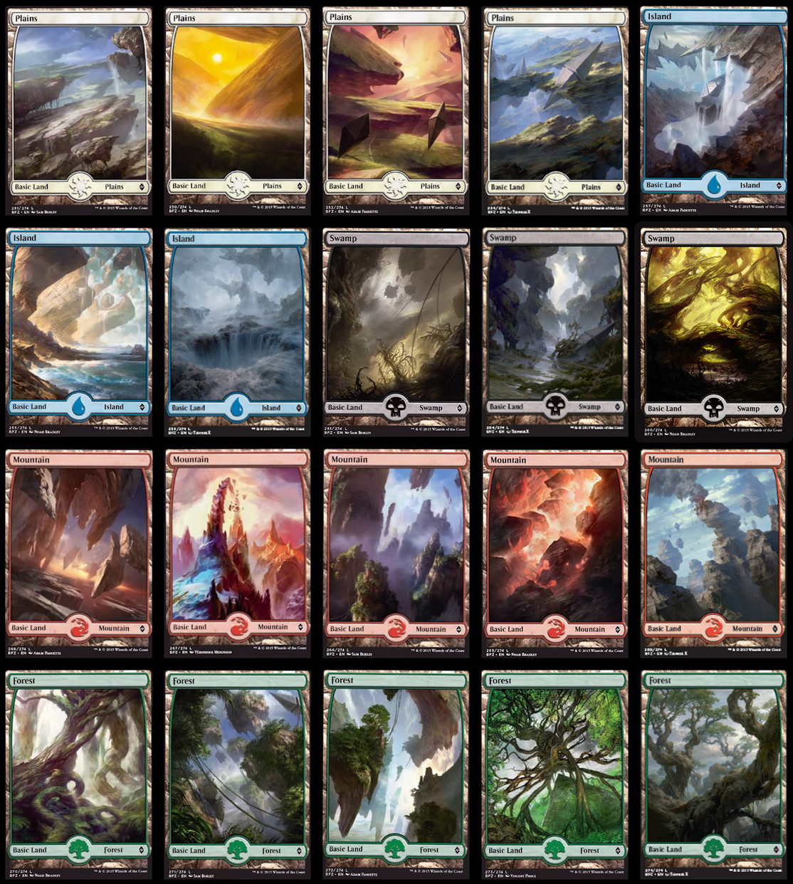 thumbnail interactive-video image 1 of 50 Basic Land Cards – MTG Magic: The Gathering Lot, 10 Of Each Type, Free Shipping 1 of 5